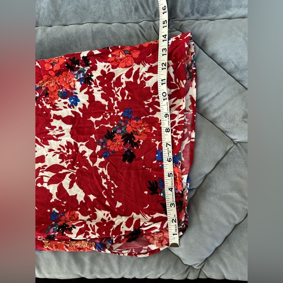 Free people bohemian Late Night Red Floral Print Wide-Leg Pants size XS - Picture 13 of 16